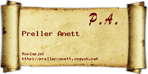 Preller Anett névjegykártya